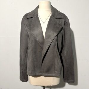 Gray Velvet Blazer Jacket Cato